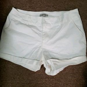White shorts purchased at Papaya Clothing